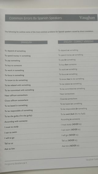 Inglés Vaughan Intensive English, cuaderno empresa