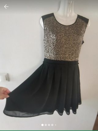 Vestido negro y dorado T 36, 38, 40