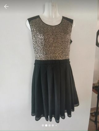 Vestido negro y dorado T 36, 38, 40
