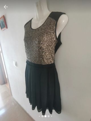 Vestido negro y dorado T 36, 38, 40