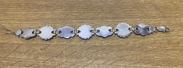 Pulsera de plata de ley ancha 18 cm