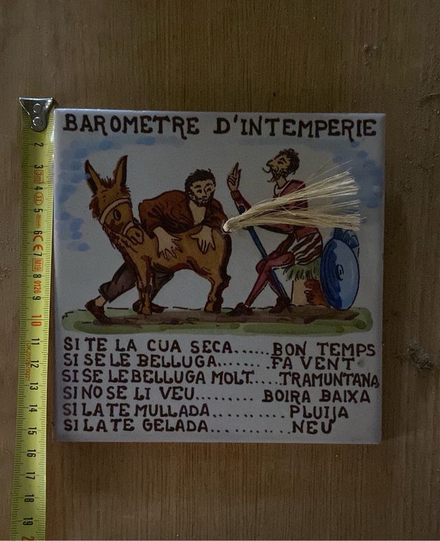 Azulejo termimetro barometro antiguo