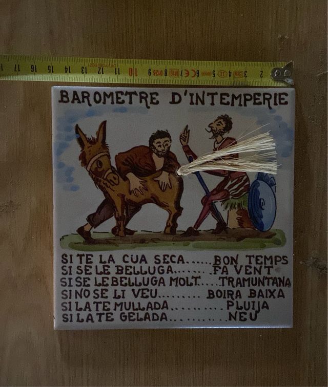 Azulejo termimetro barometro antiguo