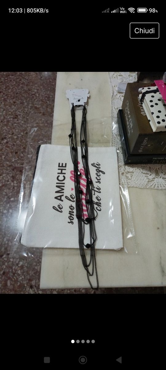 Collana e pochette personalizzata 