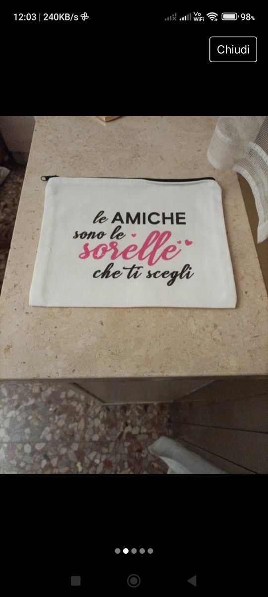 Collana e pochette personalizzata 