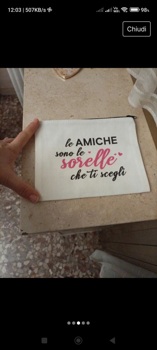 Collana e pochette personalizzata 