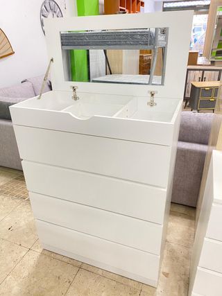 COMODA TOCADOR CON ESPEJO BLANCA