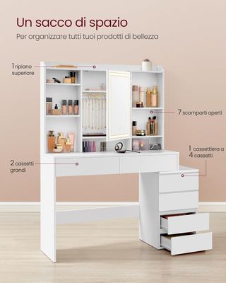 Toeletta con Luci LED a Luminosità Regolabile, Tav