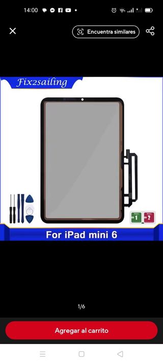pantalla tactil ipad mini 6