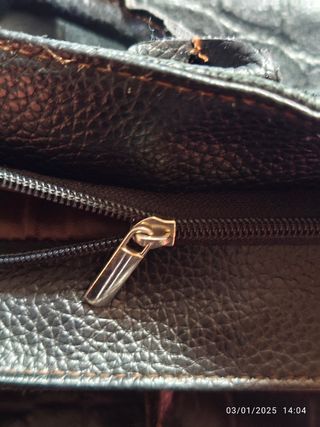 Bolso shoulder piel negra