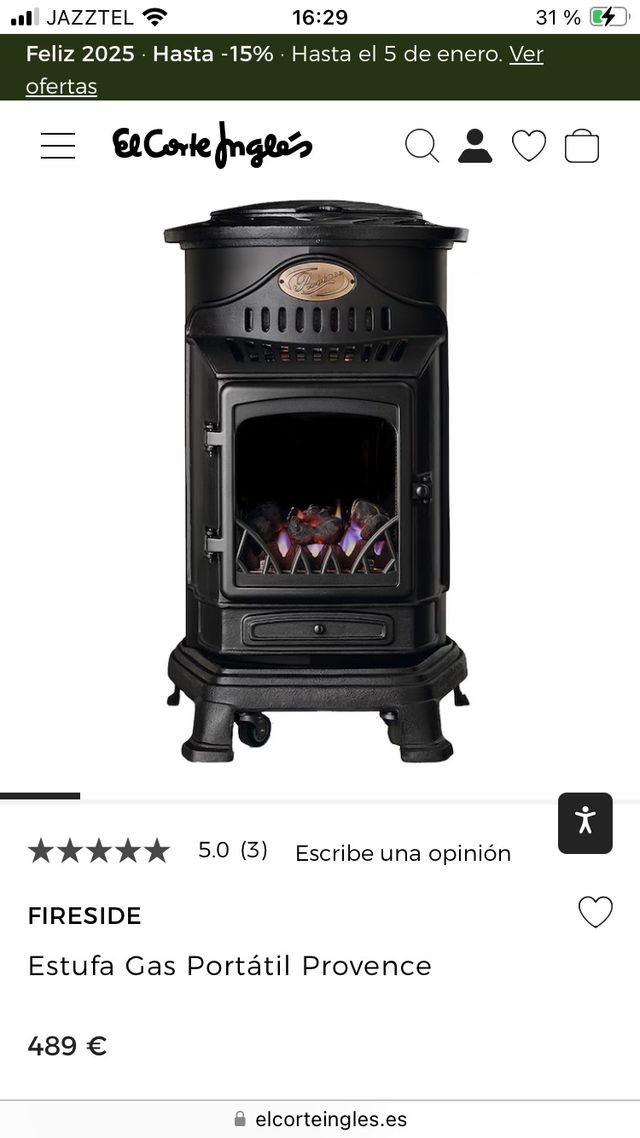 Estufa Gas Portátil Provence