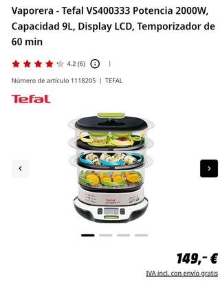 Chollo Vaporera Vitacuisine Tefal
