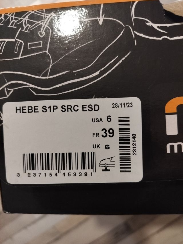 Calzado de seguridad. Talla 39