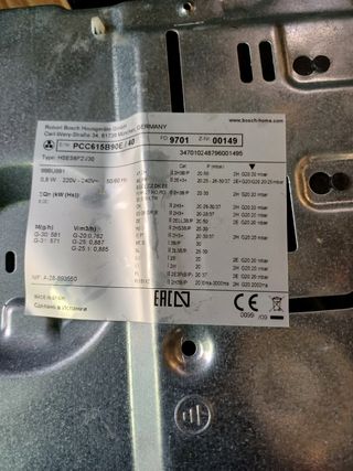 Placa vitrogas  Bosch 3f. y teka 4f.