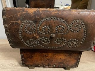 Caja de de madere forrada con piel