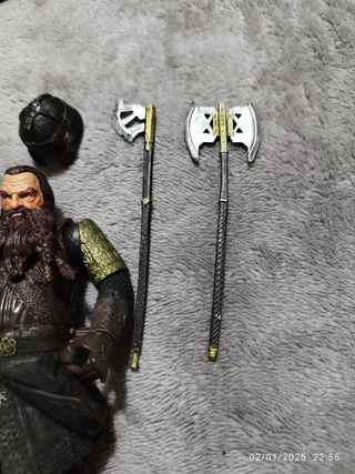 Gimli con capa. 2002. Lotr. Esdla. Marvel ent INC