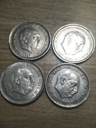 Monedas 5 pesetas 1957