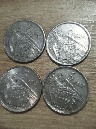Monedas 5 pesetas 1957