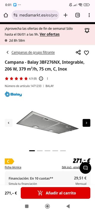 URGENTE: Campana extractora BALAY