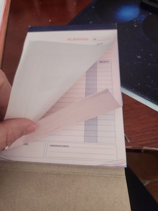 Talonarios notas entrega  + albarán + recibos