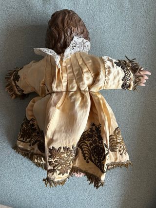 Niño Jesús talla madera XVIII. con vestido bordado