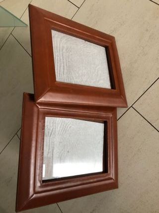 CORNICE FOTO IN PELLE MARRONE 28X35