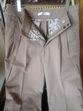 PANTALON PINZAS BIMBA Y LOLA TALLA 38 COLOR TEJA