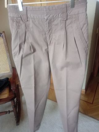 PANTALON PINZAS BIMBA Y LOLA TALLA 38 COLOR TEJA