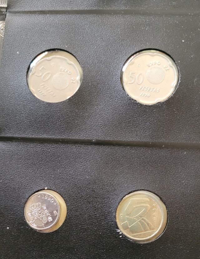 Monedas: Hoja Pardo 34: 1990 Juan Carlos