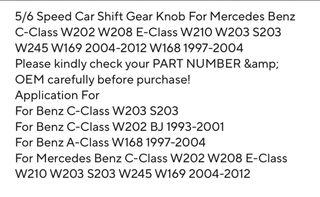 Pomo palanca cambios Mercedes 5 vel