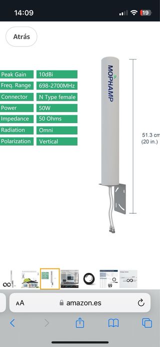Antena Omnidireccional 4G 10dBi “NUEVO”