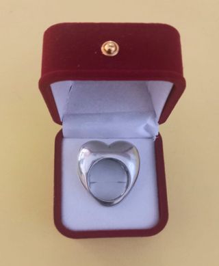 Anillo de plata grande corazón
