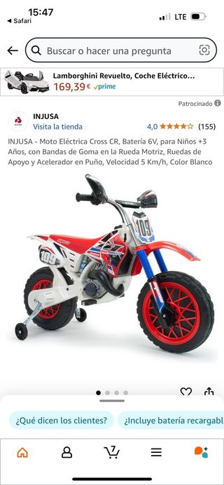 Moto electrica con su cargador