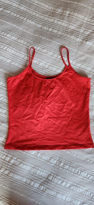 Camiseta tirantes roja Cortefiel L