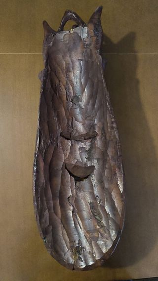 Máscaras madera palo rosa. Arte africano senegalés
