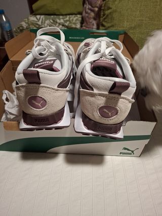Zapatillas Puma sin estrenar blancas/malva