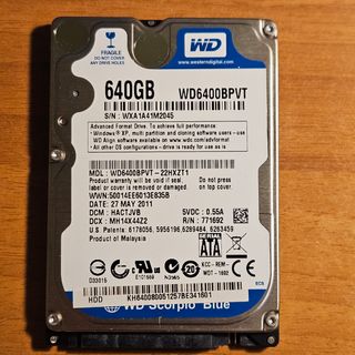 Hdd 640Gb serial ata Wd scorpio