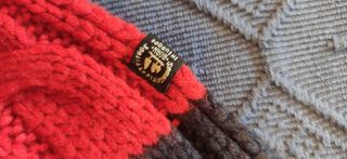 Bufanda bicolor hombre: rojo/azul marino