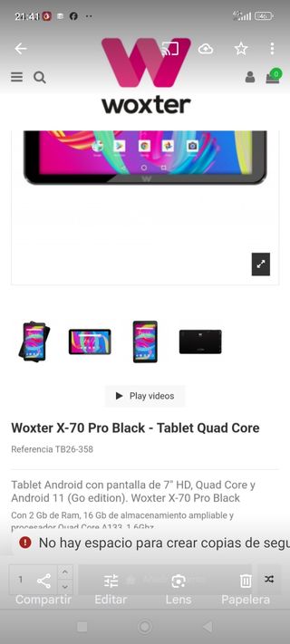 Tablet woxter 7 pulgadas