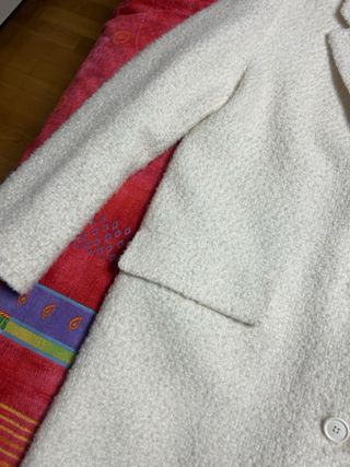Abrigo blanco roto Zara Talla M