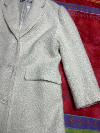 Abrigo blanco roto Zara Talla M