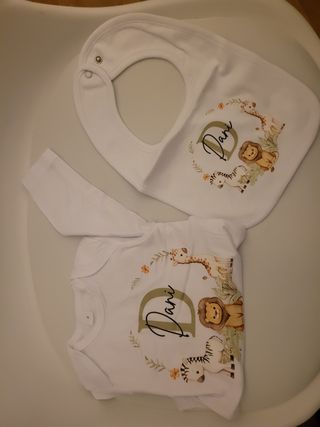 Conjunto body y babero personalizado