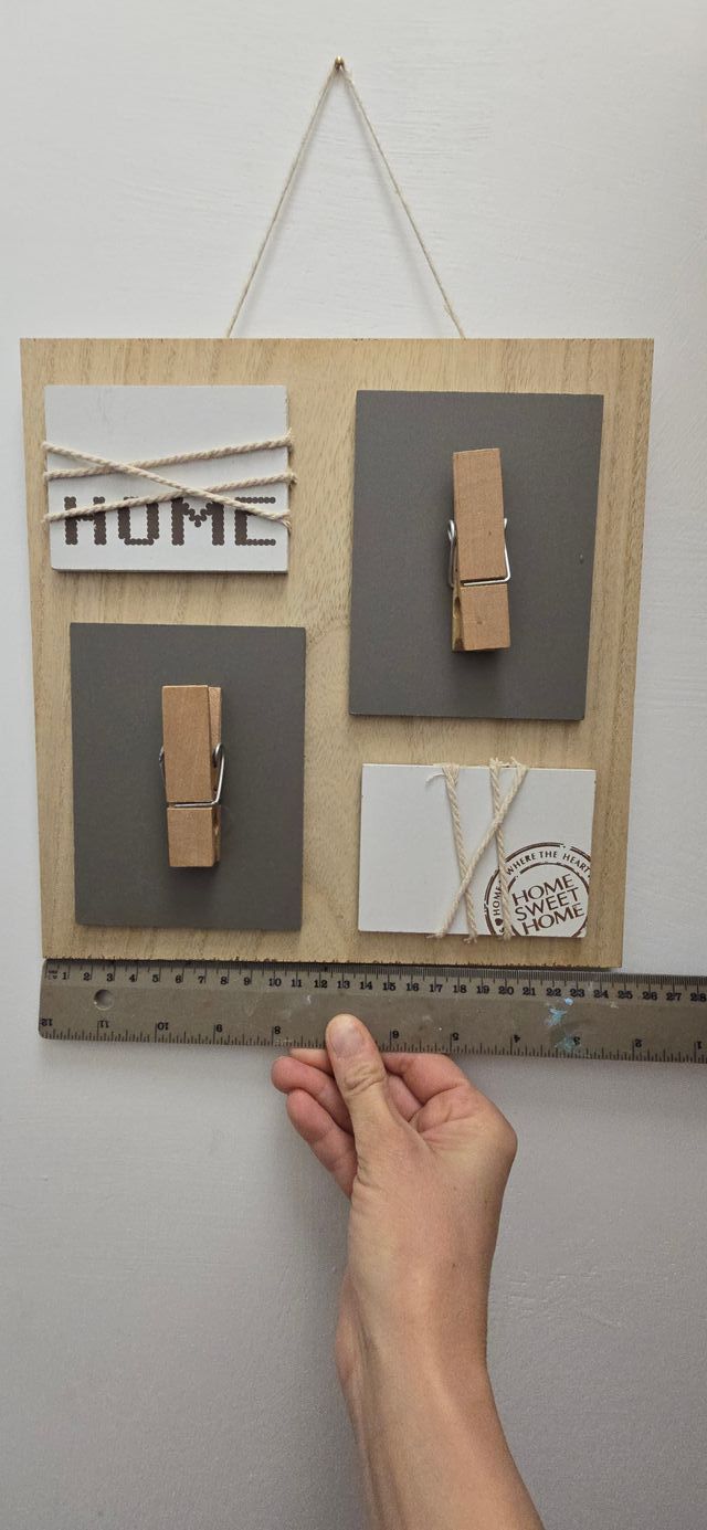 Quadro in legno arredo con mollette portafoto o og