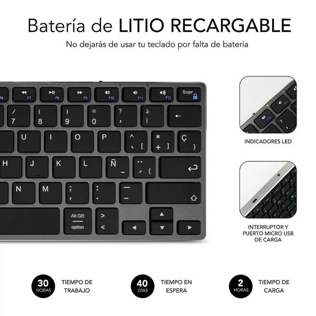 SUBBLIM TECLADO ADVANCE ALUMINIO  GRISNEGR