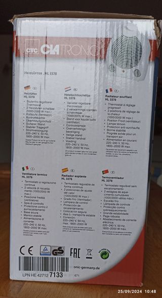 Termoconvettore CLATRONIC 2 velocità 1000/200W