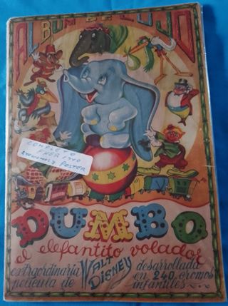 ALBUM CHROMOS COMPLETO CON POSTER DUMBO FHER 1940