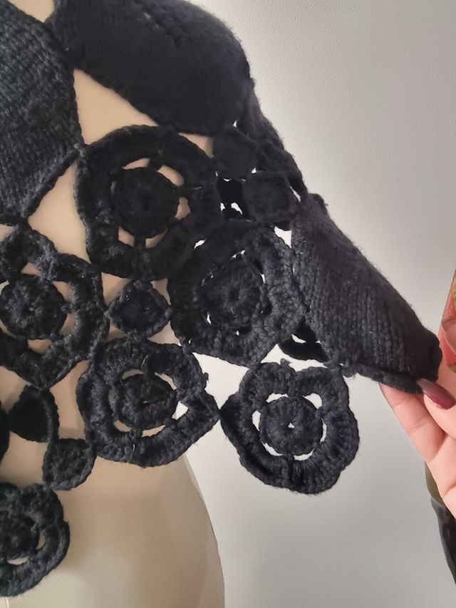 Alberta ferretti poncho/cappa uncinetto