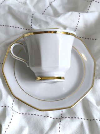Preciosa taza y platillo porcelana
