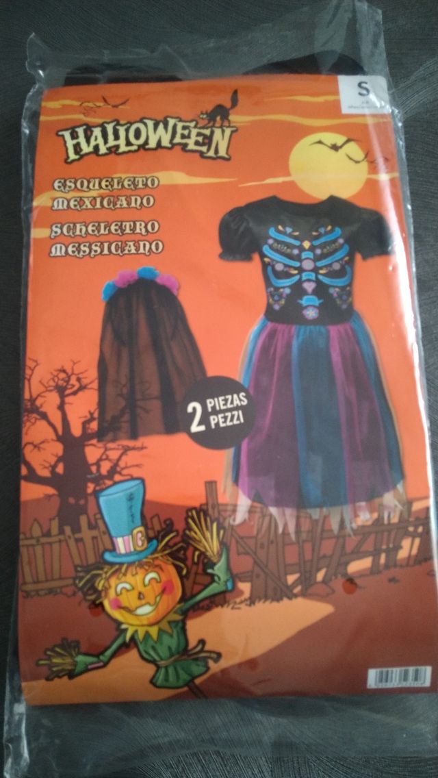 Costume per bambina scheletro messicano.