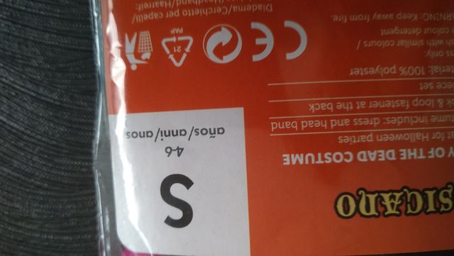 Costume per bambina scheletro messicano.